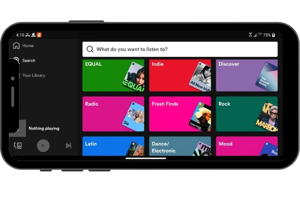 Homepage interface of spotify mod apk