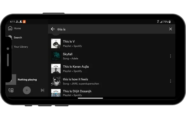 Unique search feature of spotify