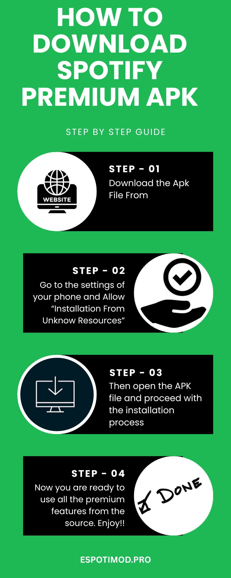 How to download and install spotify premium apk - step-by-step guide (infographics)